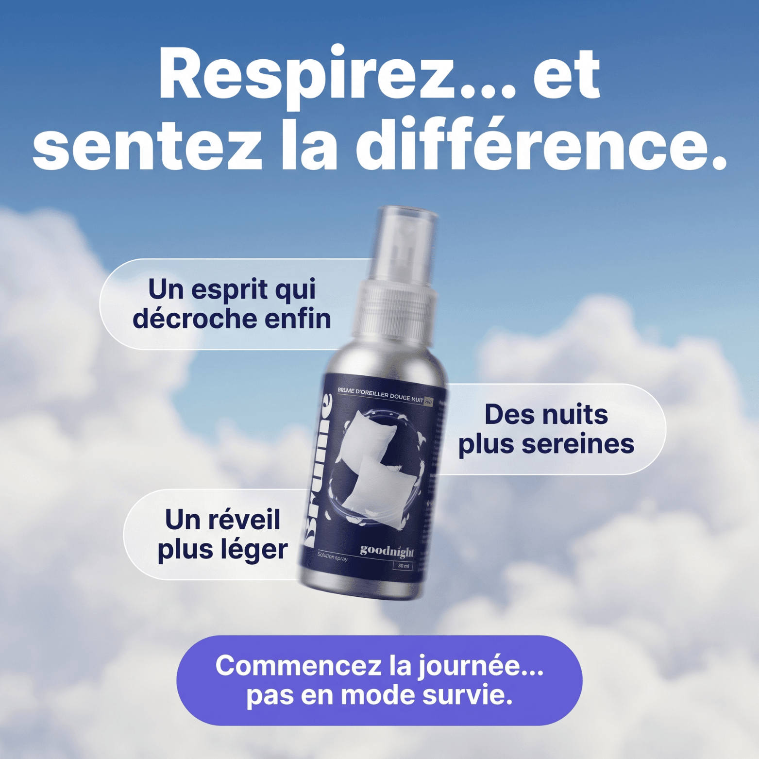 Auralis - Brume d'oreiller - pour un sommeil réparateur - My Good Night