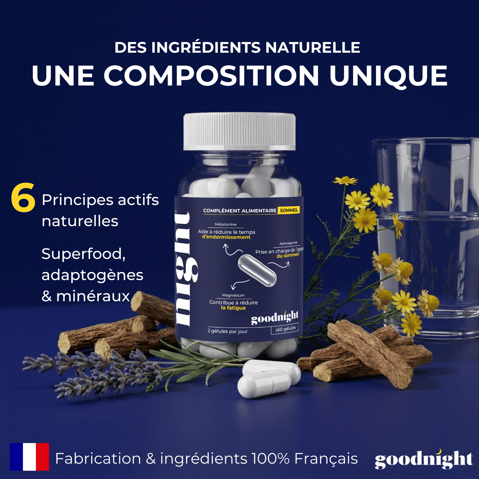 Goodnight - Compléments alimentaire pour le sommeil - pour un sommeil réparateur - My Good Night