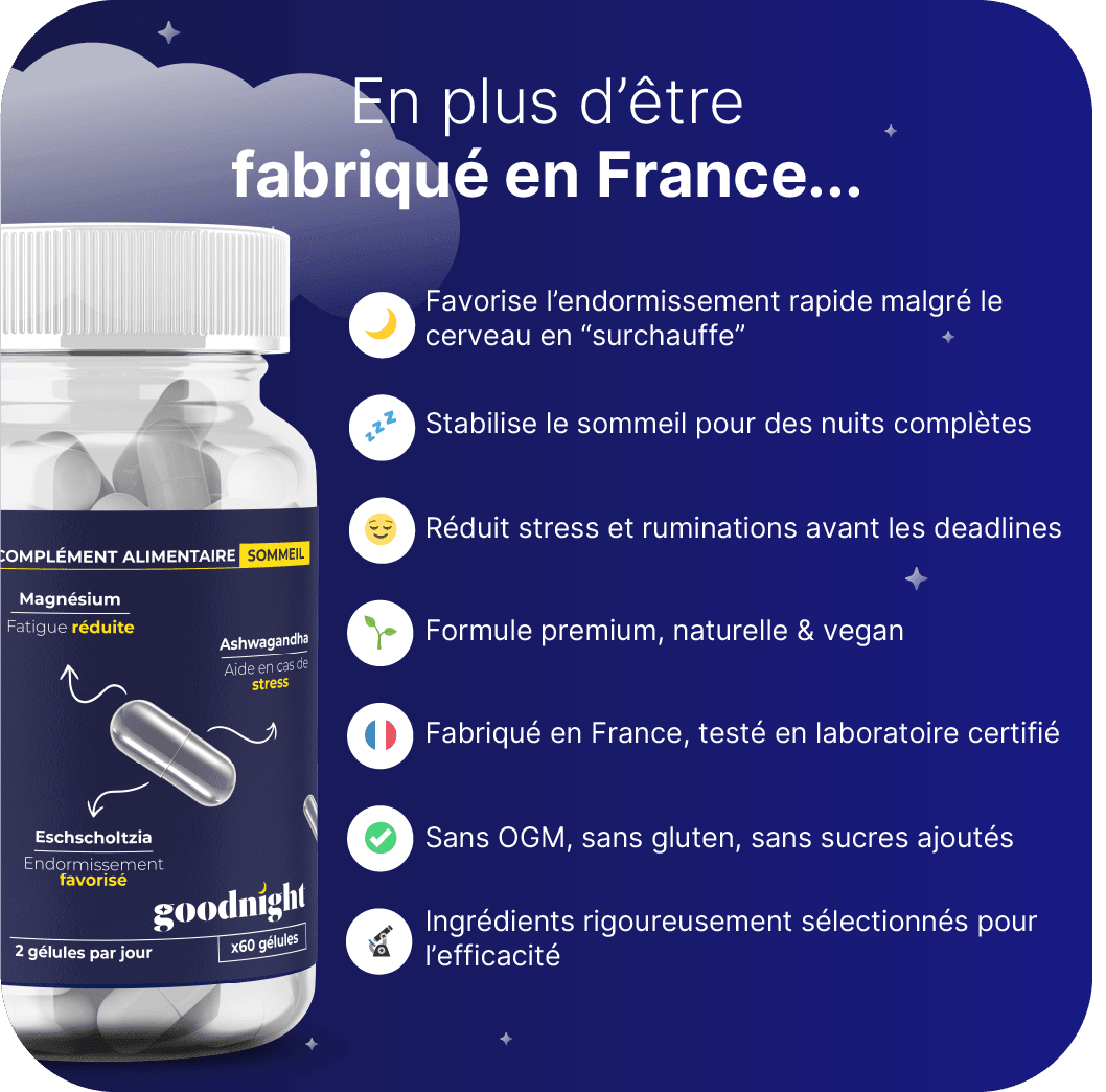 Goodnight - Compléments alimentaire pour le sommeil - pour un sommeil réparateur - My Good Night