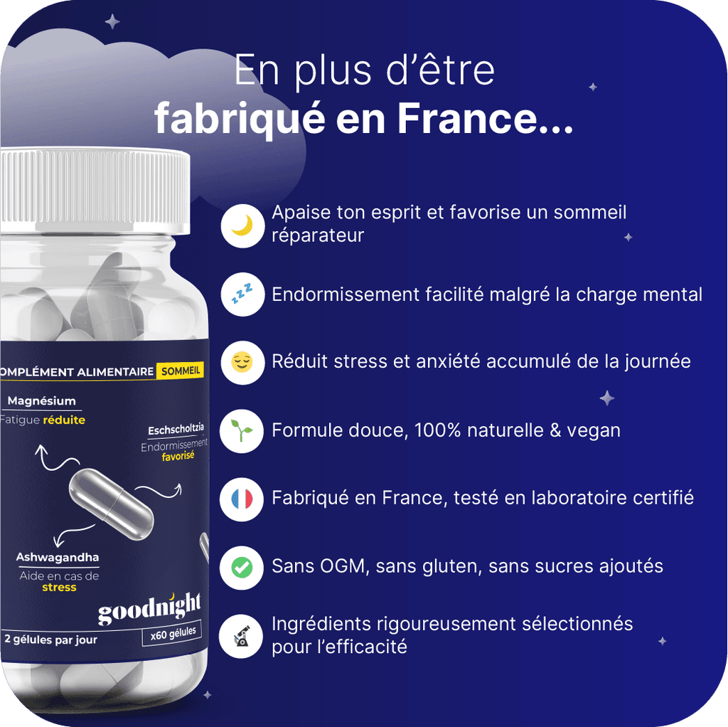 Goodnight - Compléments alimentaire pour le sommeil - pour un sommeil réparateur - My Good Night