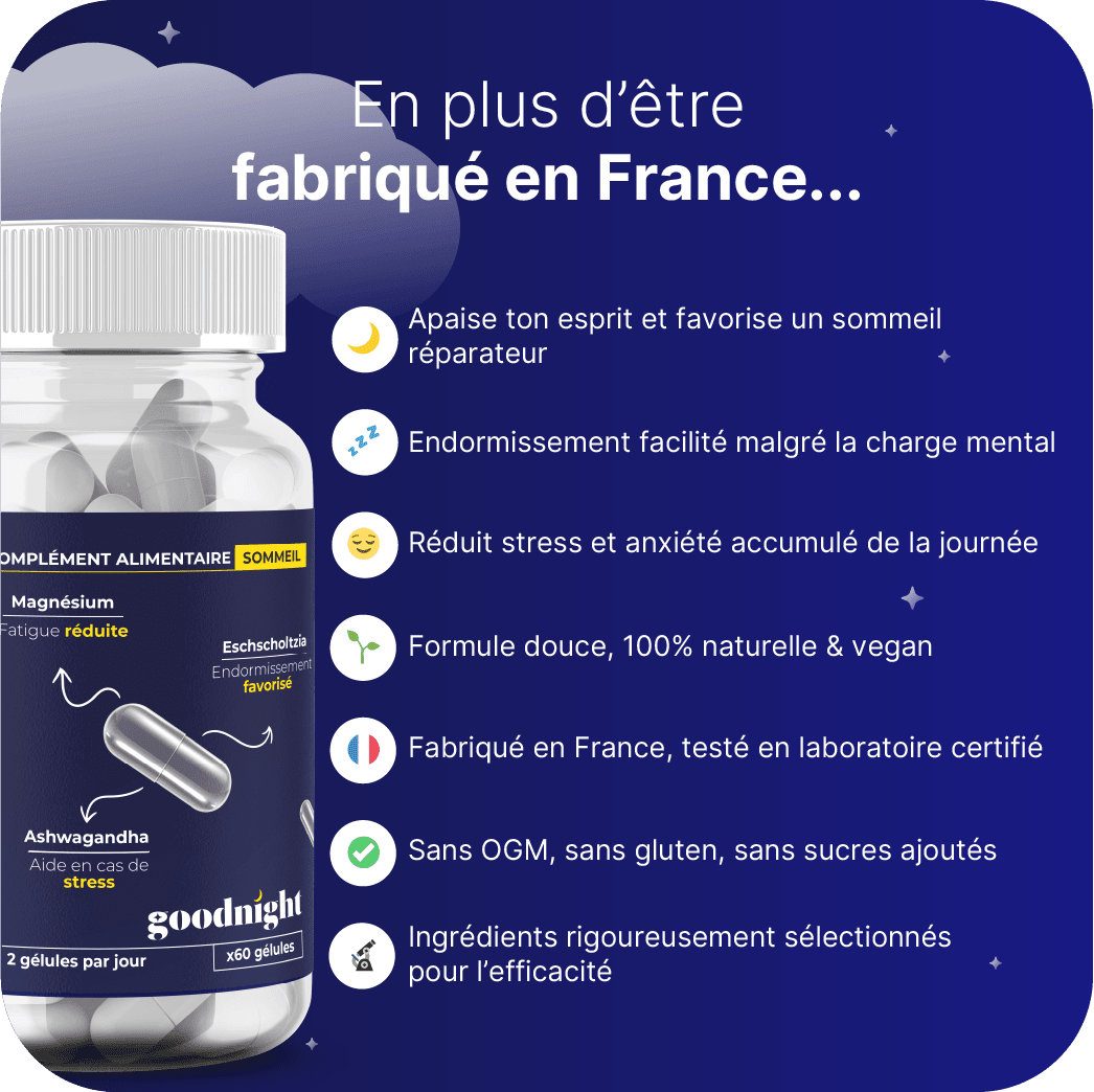 Goodnight - Compléments alimentaire pour le sommeil - pour un sommeil réparateur - My Good Night