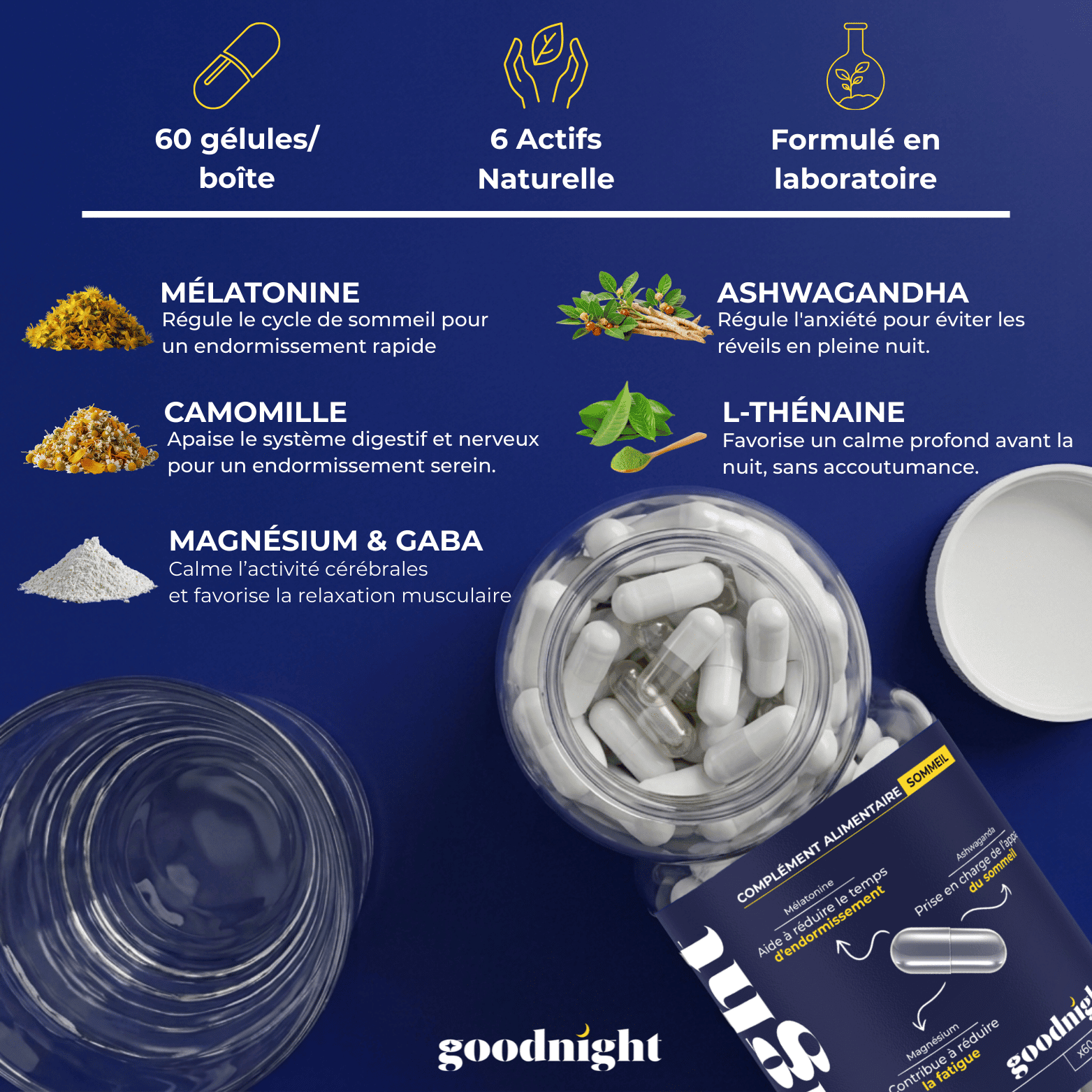 Goodnight - Compléments alimentaire pour le sommeil - pour un sommeil réparateur - My Good Night