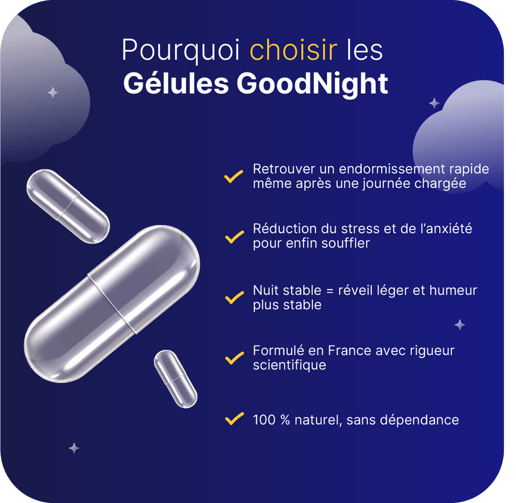 Goodnight - Compléments alimentaire pour le sommeil - pour un sommeil réparateur - My Good Night