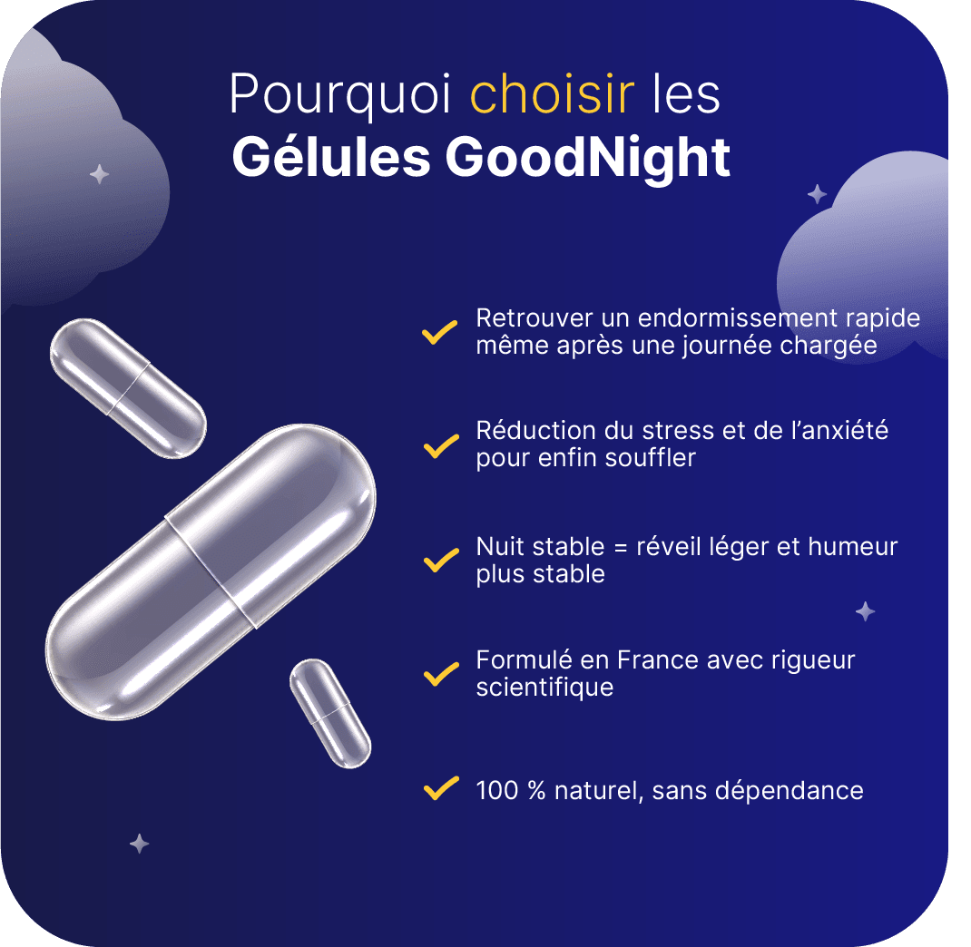 Goodnight - Compléments alimentaire pour le sommeil - pour un sommeil réparateur - My Good Night