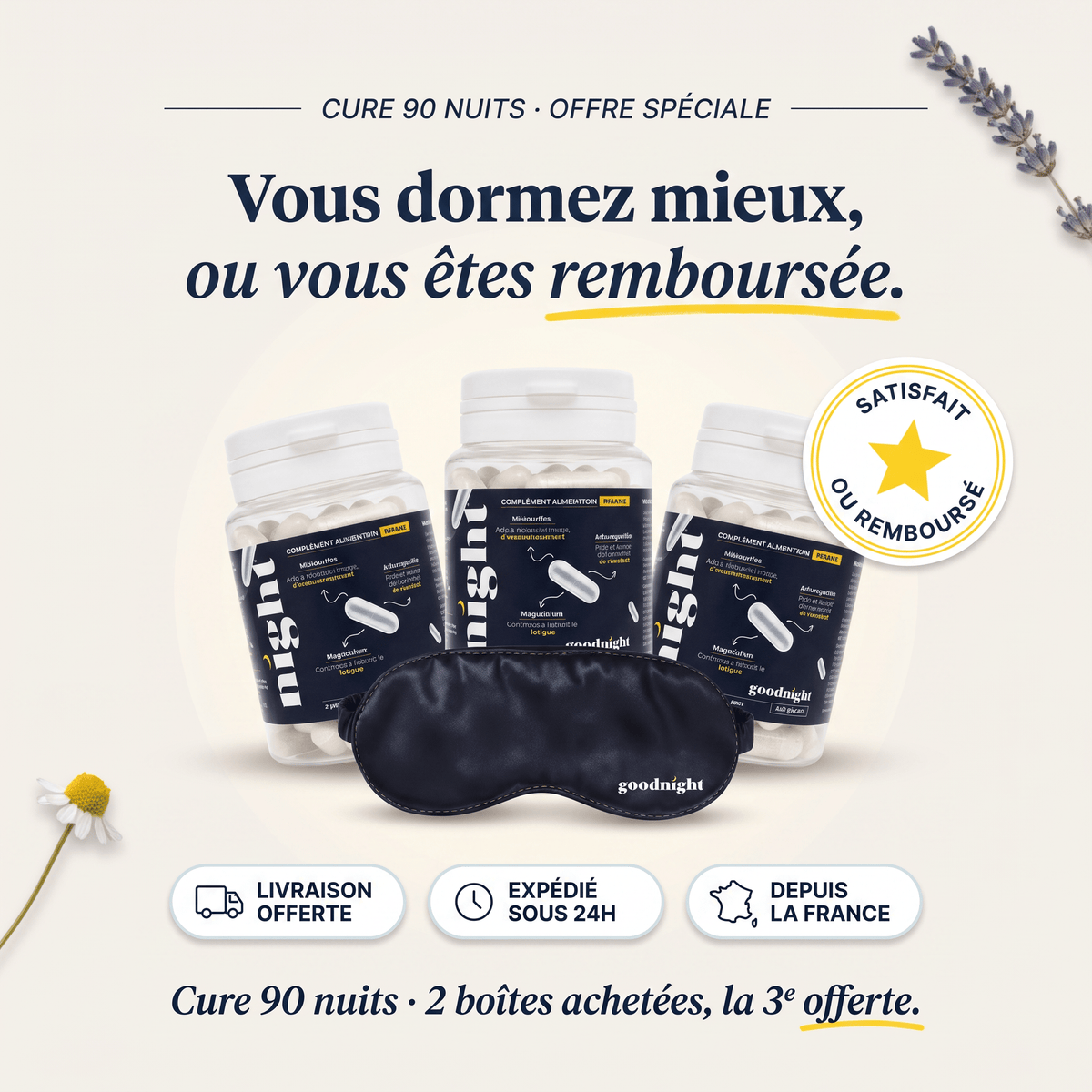 Goodnight NEW - Compléments alimentaire pour le sommeil - pour un sommeil réparateur - My Good Night